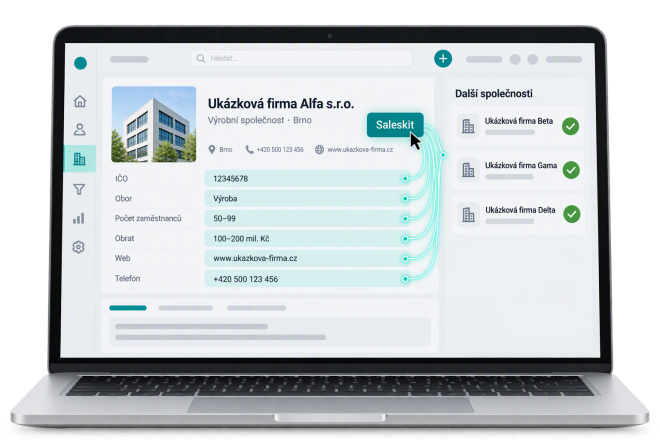 Saleskit v CRM: aktuální firemní data na jedno kliknutí nebo automaticky každý den